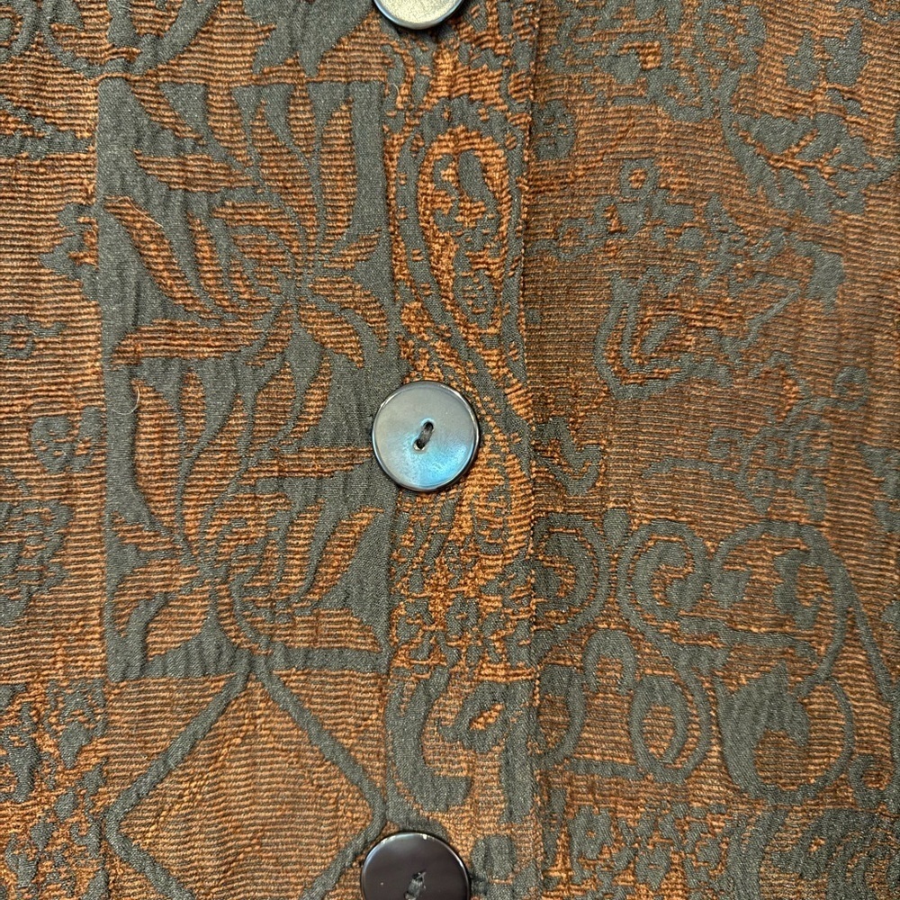 Vintage CMC Color Me Cotton Tapestry Jacquard Jacket Blazer Brown Black Large - Picture 6 of 12